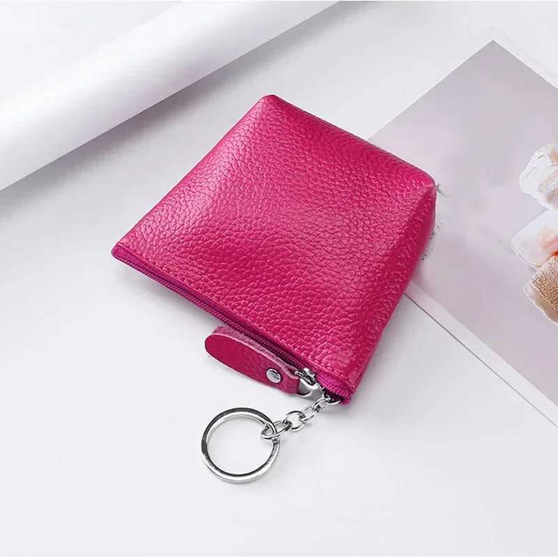Portable Genuine Leather Coin Purse Vintage Key Card Coin Earphe Holder Pouch for Women Men Mini WalletXJ241111