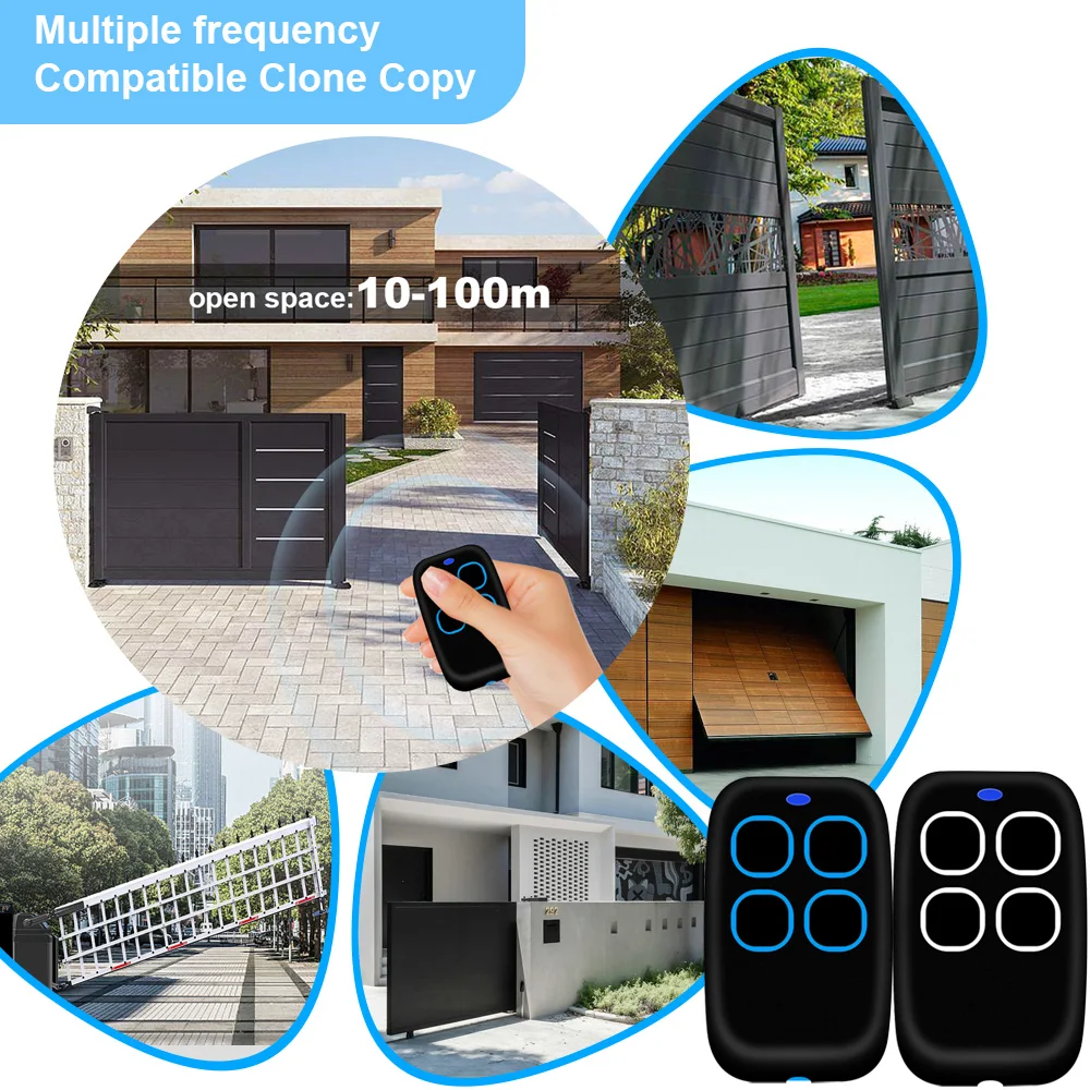 Multi-frequency Universal Garage Door Remote Control 286-868MHz 433MHz Key Fob Gate 2025 Command Hand Transmitter new Opener Duplicator