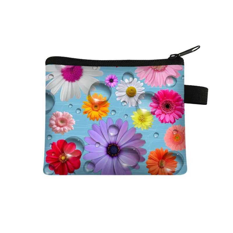 Carteira Portfel Men Wallet Women Cartera Mujer Female Short Cute Flower Zero Wallet Simple Fi Card Bag Coin Purse Key CaseXJ241111