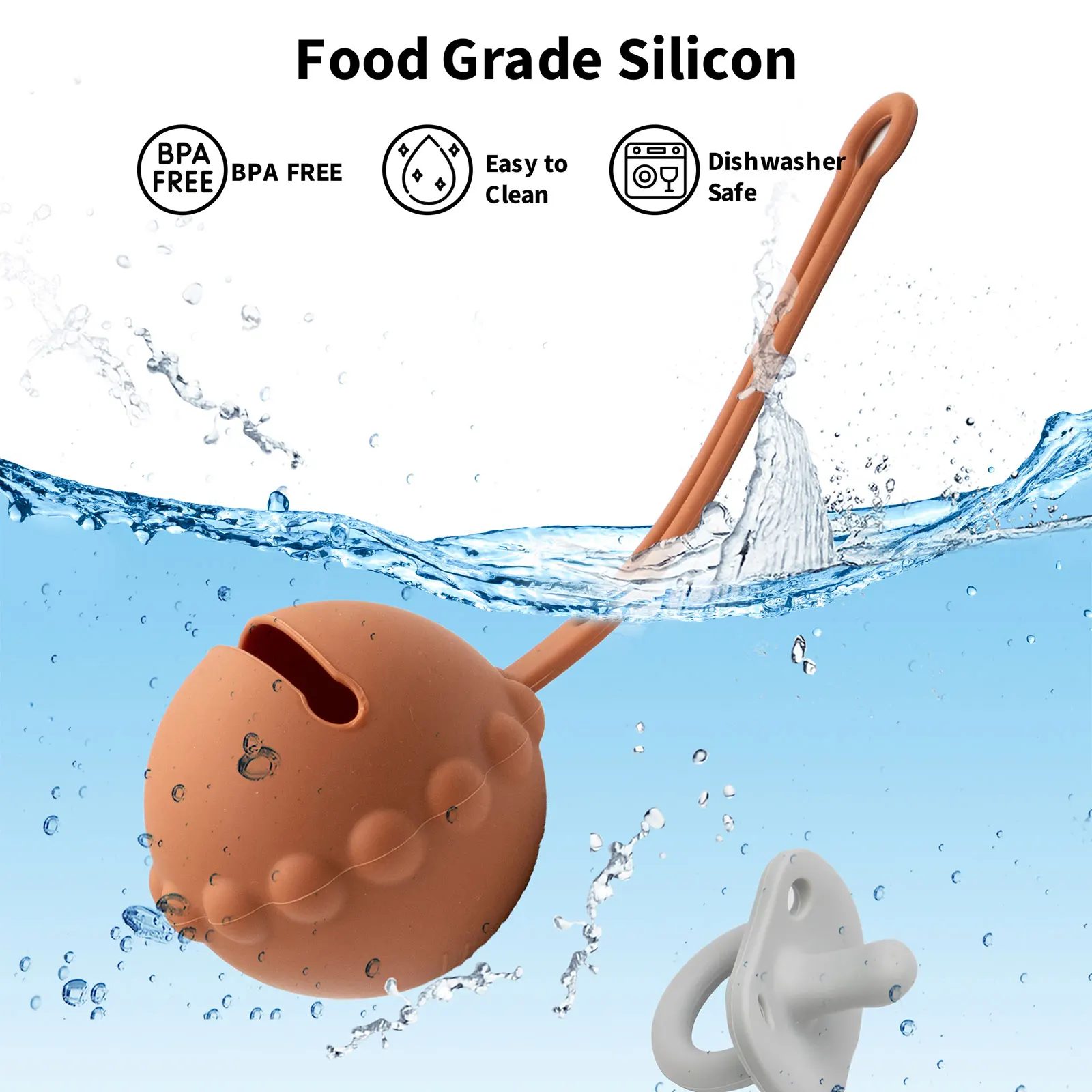 TYRY.HU Baby Silicone Pacifier 2025 Holder Container Box new Infant Portable Soother Pacifier Chain Silicone Storage Box BPA Free
