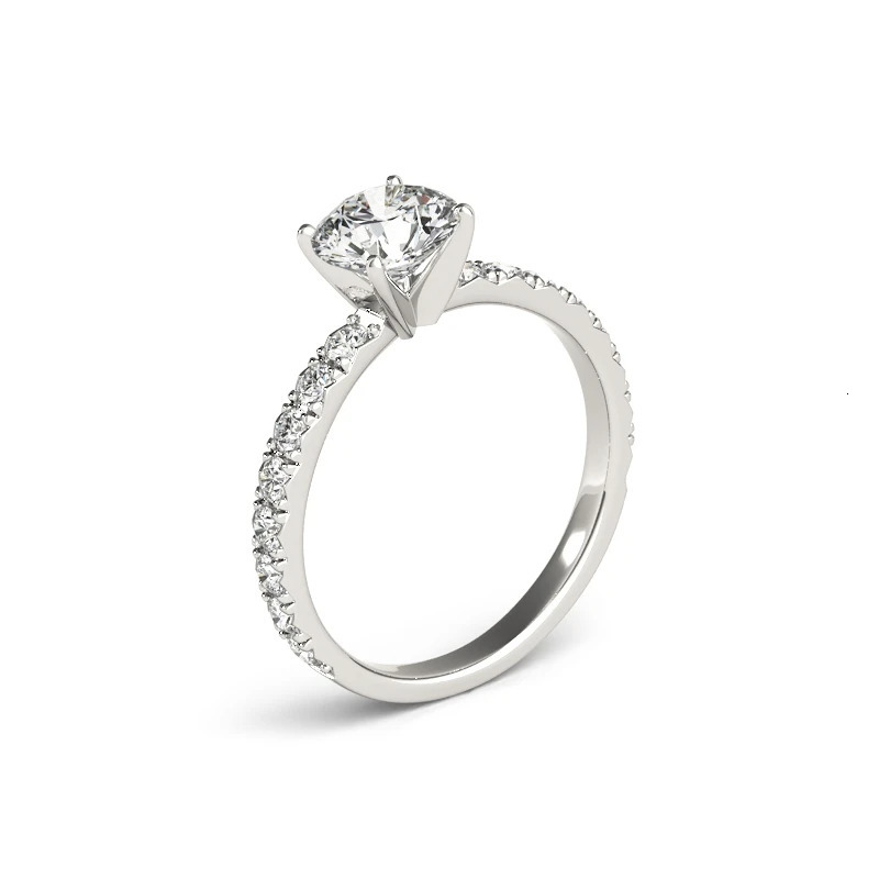 1 925 Sterling Silver Wedding Ring For Women Engagement Band Solitaire Fine Jewelry 240402