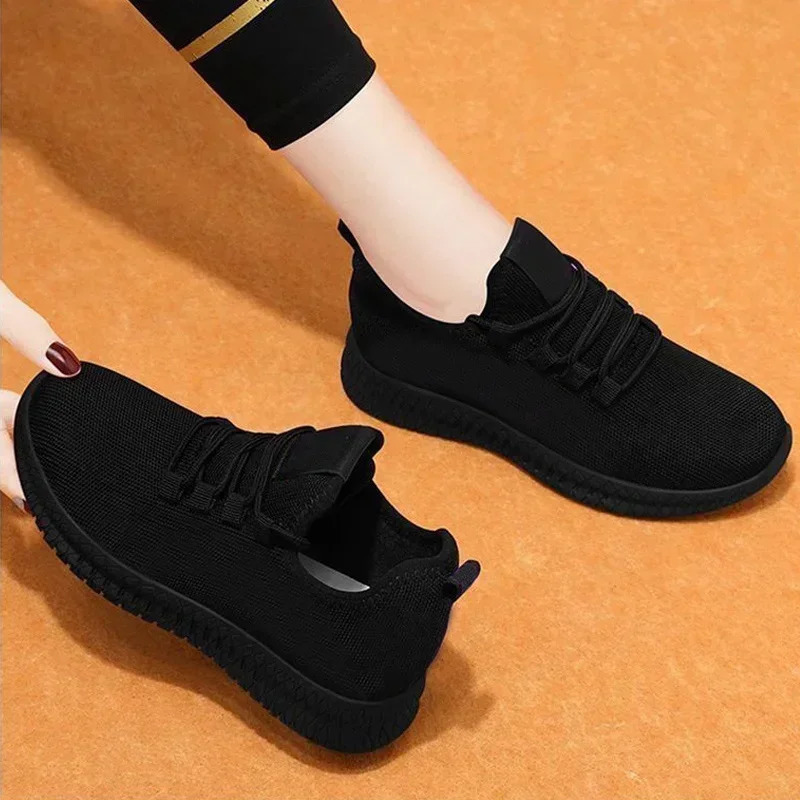 Womens Breathable Non-slip Platform Fashion Autumn Casual Shoes Korean Running Shoes Black Sneakers Shoes for Women 241101