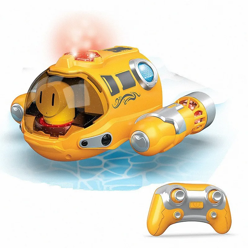 2023 New Mini RC Boat 2.4G new spray Remote Control Boat Children's Water Toys Birthday 2025 Gift Submarine Boat Shape Toys