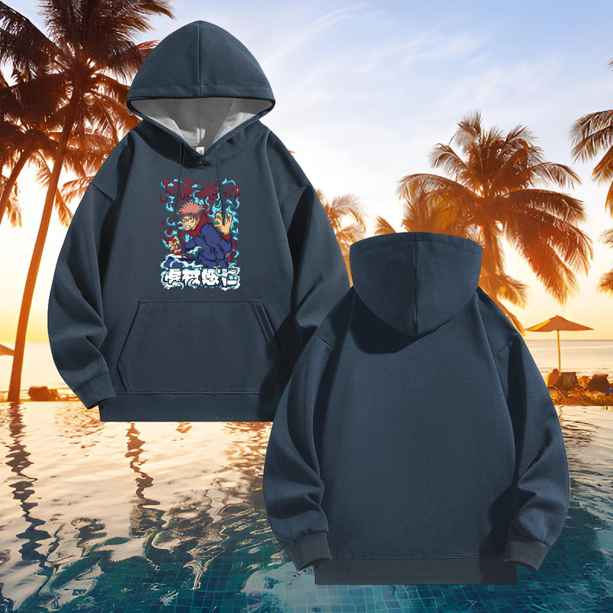 DIY Unisex Sweatshirts Street wear Hip Hop Cool Design Men Clothes Hoodie Breathable Anime Print Tops Warm Fleece