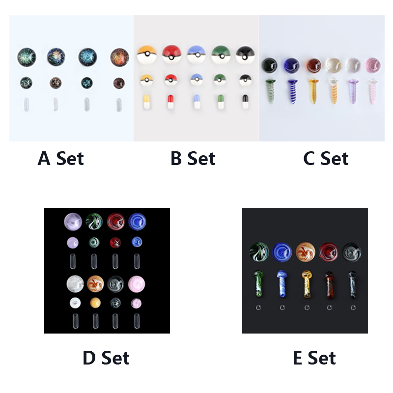 5 styles Smoking Glass Marble 22mm 14mm Ball Insert With 6*15 Pill For Slurpers Quartz Banger Nails Water Bongs Dab Rigs