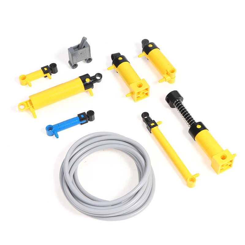 Small Building Block MOC Technical Parts V2 Pneumatic Cylinder Pump Switch Hose Air Power Brick Compatible 45400 Car Toy For Kid