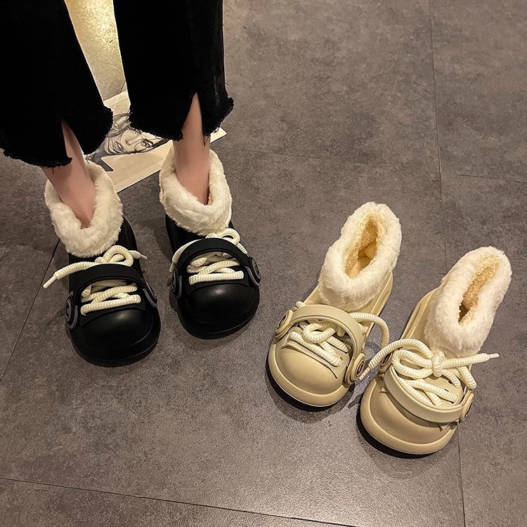 Women's Strap Earphones Winter Warm Cotton Shoes Free Shipping