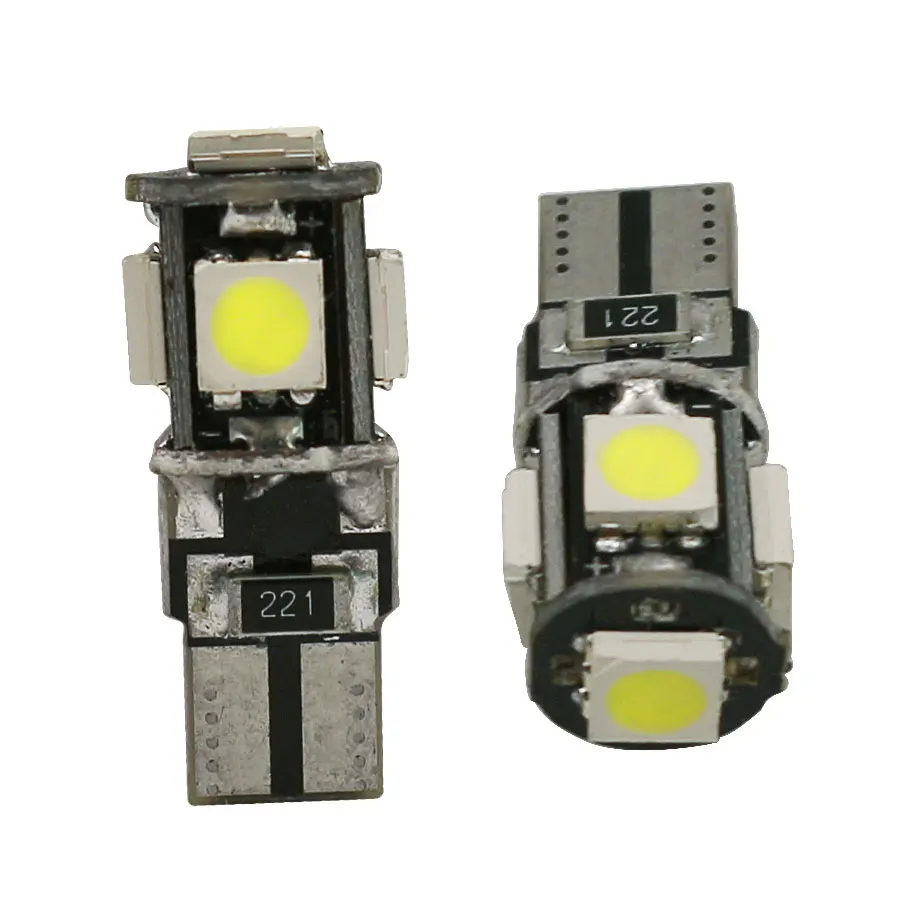 10PCS W5W T10 LED Bulbs Canbus 5050 5SMD 12V 6000K 194 168 LED Car Interior Map new Dome Lights Parking Light Auto 2025 Signal Lamp Warm