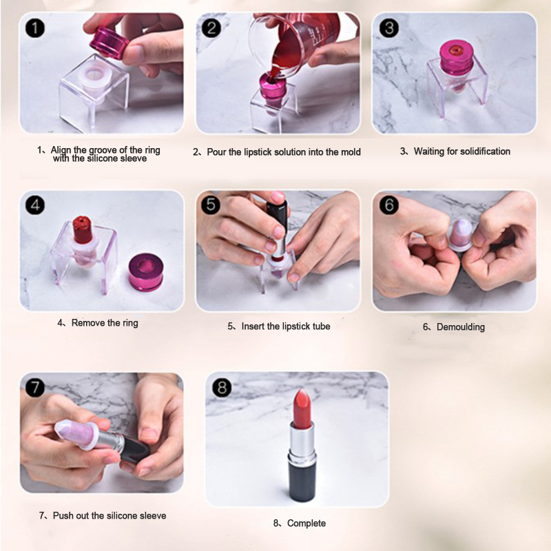 d Silicone Mold pcs set Aluminum Lipstick Ring Mould Holder DIY Crafts Tools Easy New High Quality Beauty Kits