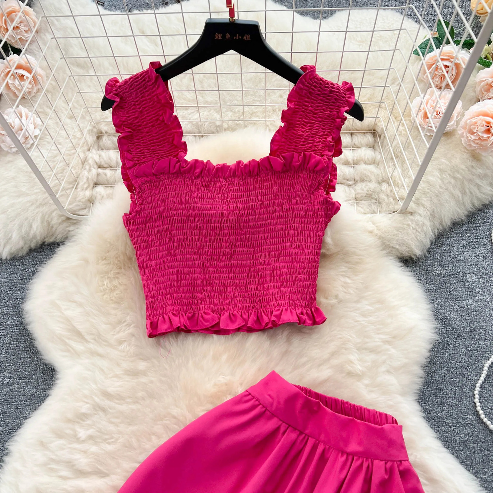 YuooMuoo Chic Fashion Women Dress Suits Summer Vacation Style Sleeveless Stretchy Tops High Waist Long Skirts Lady Outfits 240329