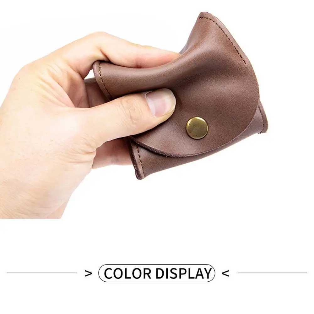 Portable Leather Coin Purse Vintage Design Individuati Earbuds Earphe Holder Pouch For Women Men mini WalletXJ241111