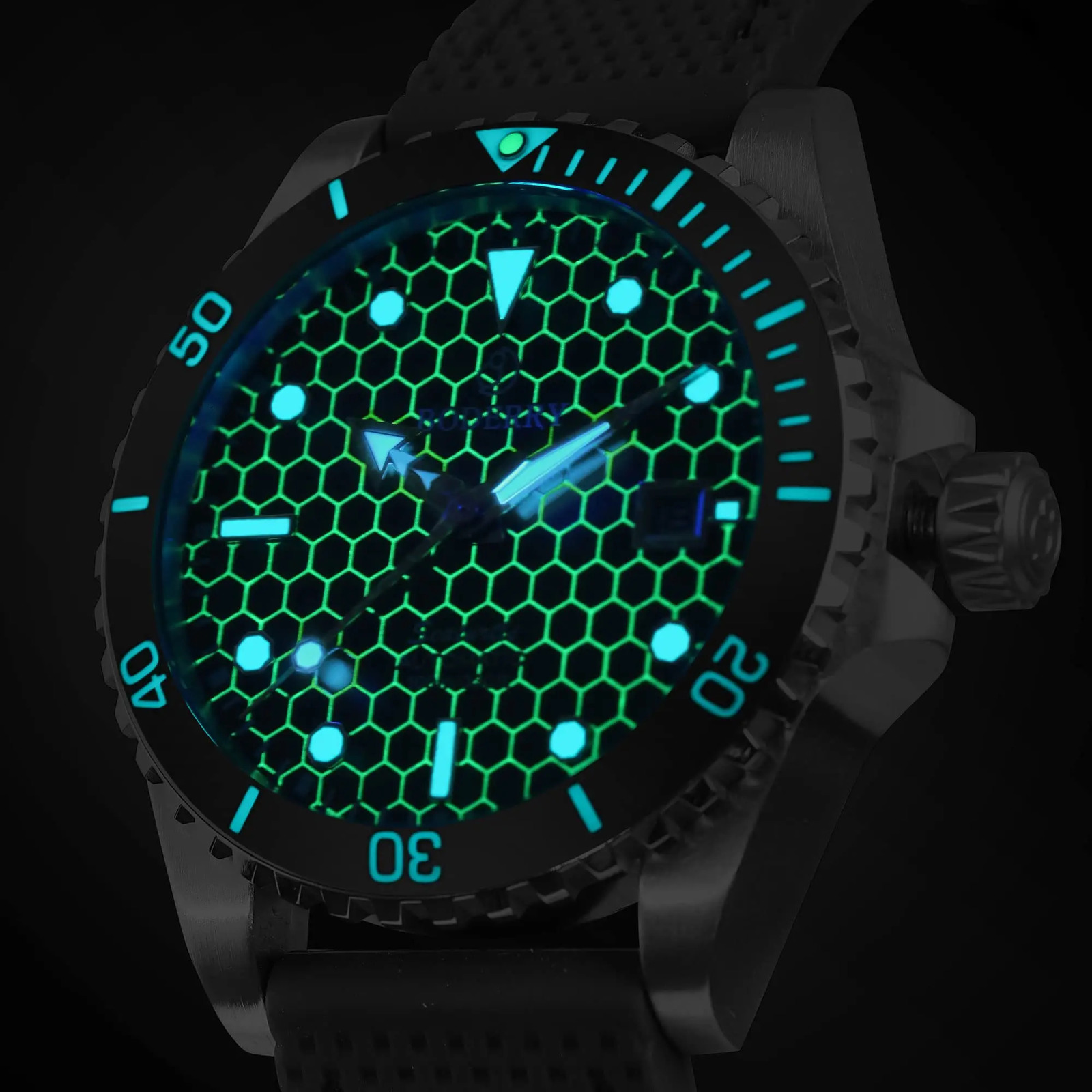 BODERRY Mens Automatic Watches Military Watch Mechanical Wristwatch Diver 100m Waterproof Sapphire C3 Luminous Sport 240327