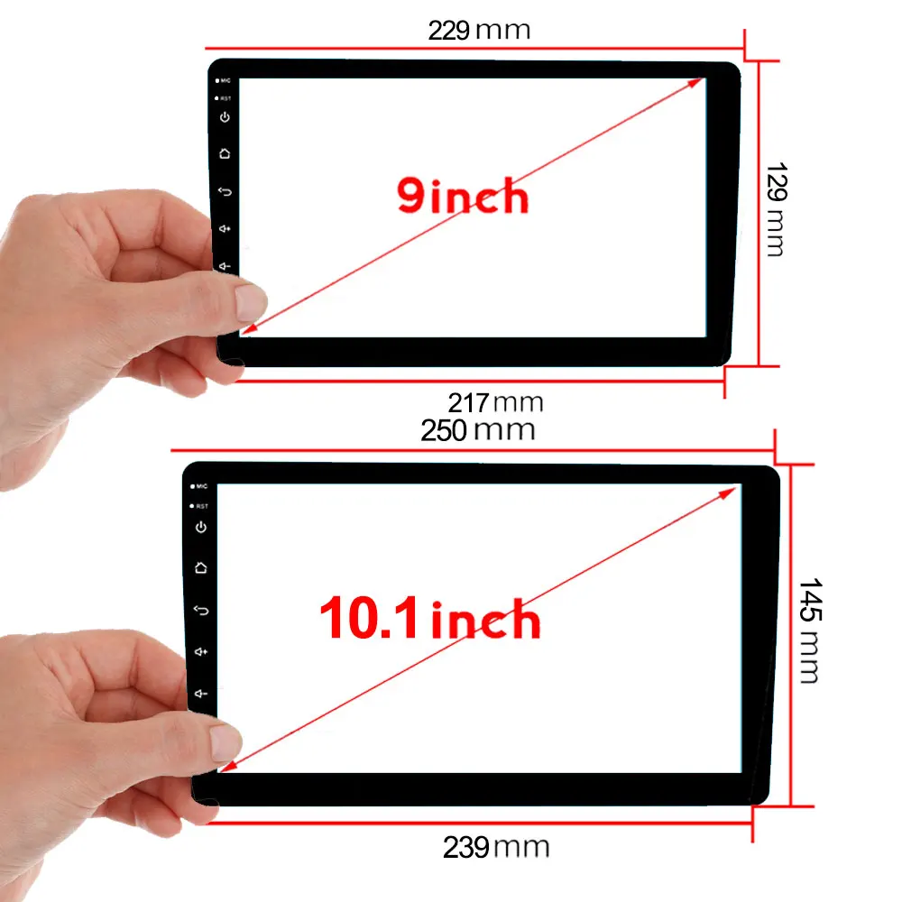 250*240*145 mm Car Tempered Glass Protective Film Sticker for 9 10 inch Radio stereo DVD touch full LCD screen for TEYES CC2 CC3