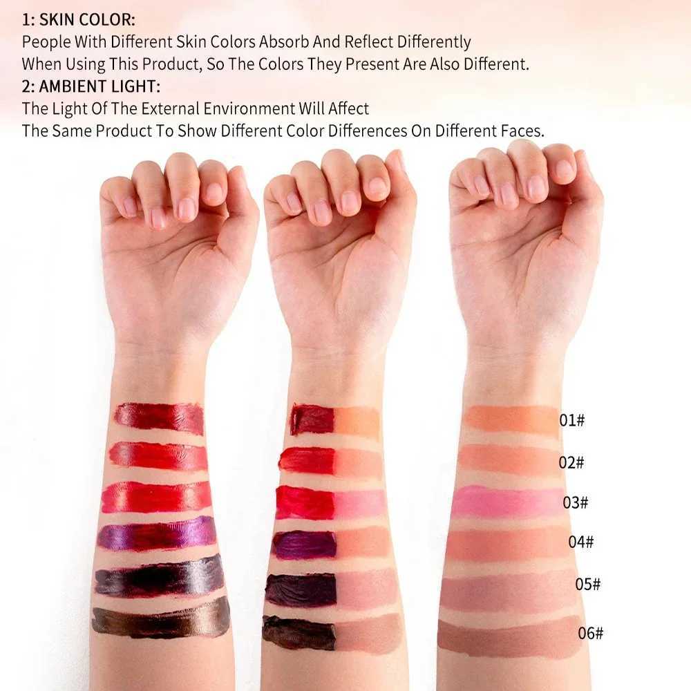 6 colors tear lip glacier fruit matte liquid lipstick coloring dye waterproof lip color durable makeup peeling cosmetics W241101