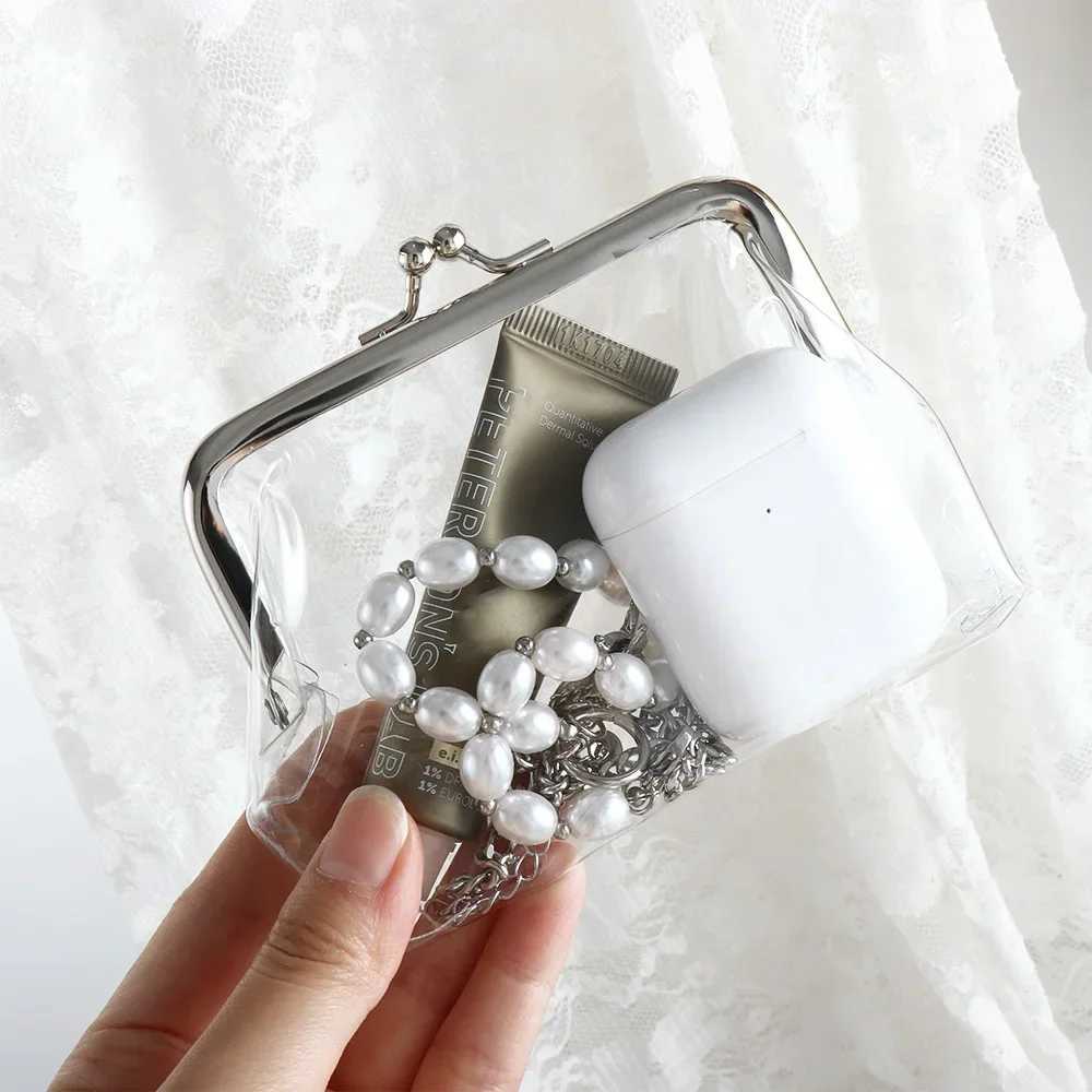 2024 Transparent Coin Purse Lipstick Credit ID Card Ir Mouth Clip Bank Card Bus Card Holder Change Purse Small WalletXJ241111