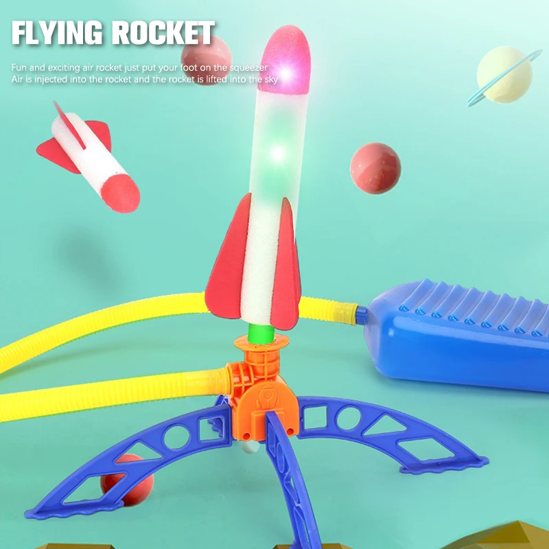 1Set Kid Air Rocket Foot Pump Launcher Toys Flash Rocket Launchers Pedal Games Outdoor 2025 Child new Play Toy Kid Gift