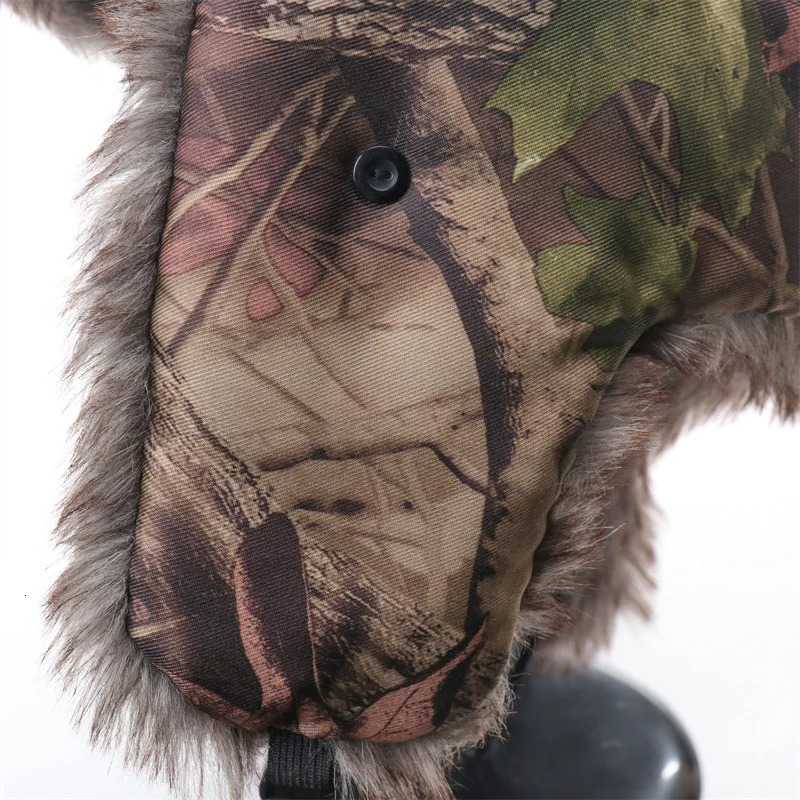 Camoland winter windproof earmuffs bomber hat mens trap hat velvet Chapka casual mens trap hat artificial fur earmuffs snow hat 241031