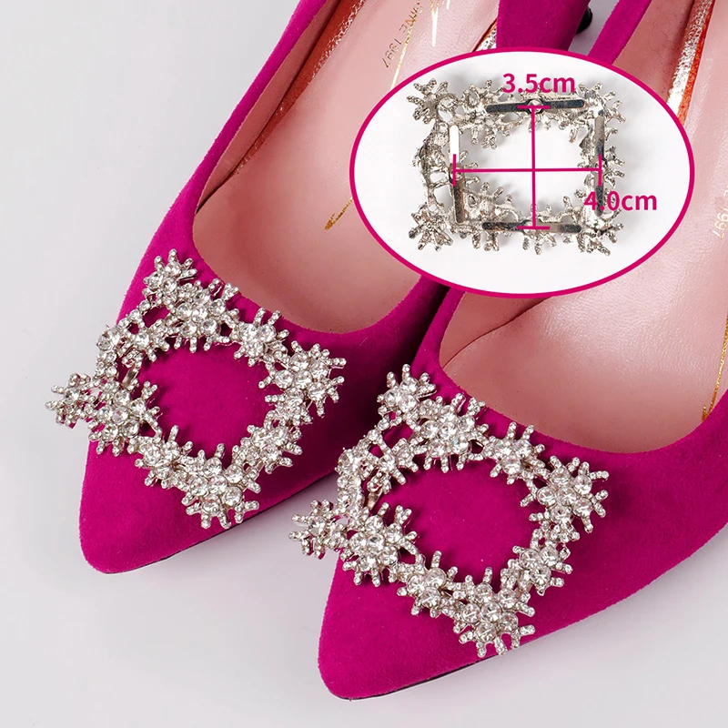 Shoes 1pc Decorations Detachable Shiny Crystal Shoes Clip Charm Buckle Rhinestone Brooch Women Bag Pendant Bride Accessories smile