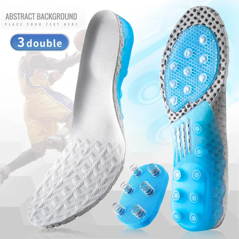 Sport Spring Silicone Gel Insoles for Women Men Ortic Sole Pad For Shoes Deont Breathable Cushion Running Feet 240321