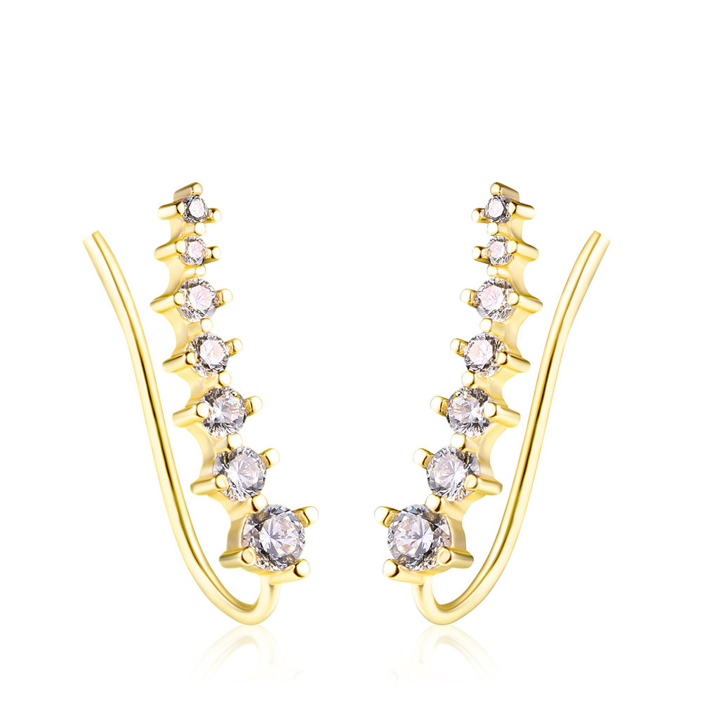Simple and Fashionable AAA Zircon Ear Clips for Women Gold-plated Earrings Popular Jewelry Wholesale