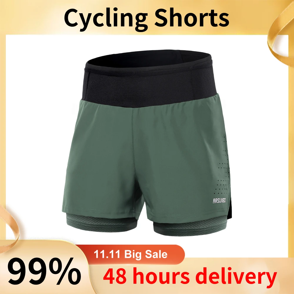 Arsuxeo Men 2 in 1 Running Shorts High Waist Athletic 2025 Shorts Sport new Shorts Workout Shorts with Pockets for Gym Jogging Tennis
