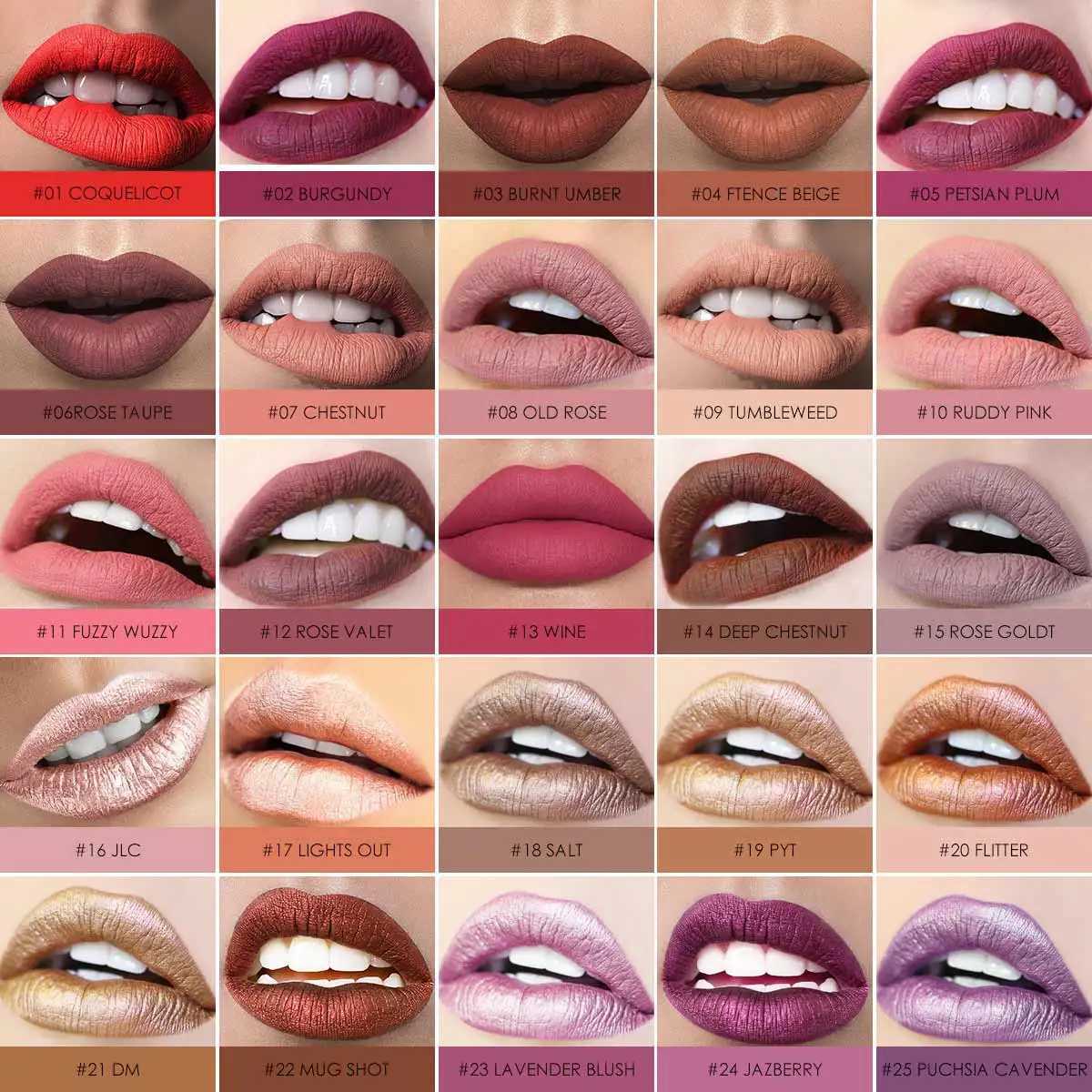 FOCALLURE Waterproof Lip Gloss Matte Velvet Lasting Naked Cup Free Liquid lipstick Womens lipstick Cosmetics W241101
