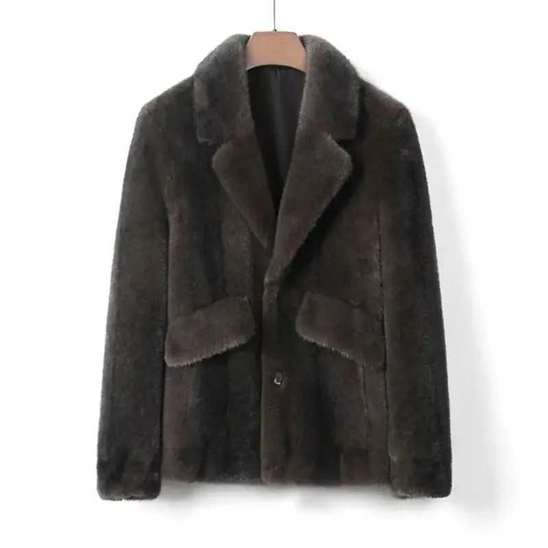 Men Winter and Autumn Fleece Fake Fur Fluffy Coat Jackets Outwear Oversized Warm Fashion Outwear Plush Long Sleeve Jackets Z70XJ241102