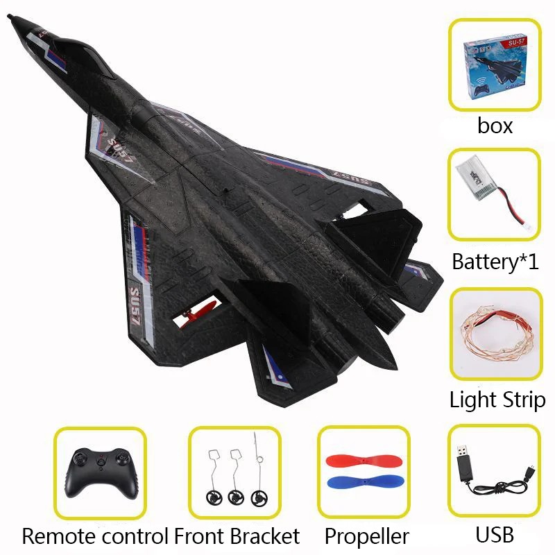 Rc Plane SU 57 new 2025 Radio Controlled Airplane with Light Fixed Wing Hand Throwing Foam Electric Remote Control Plane