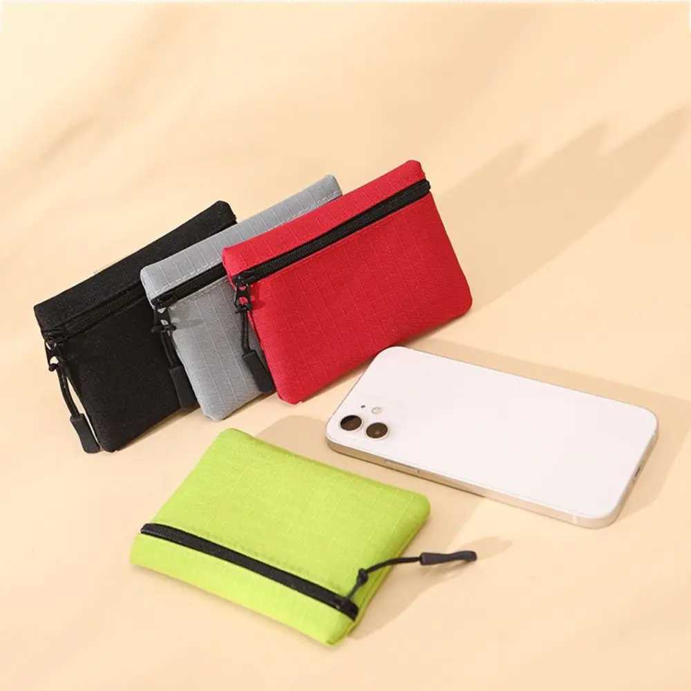 Solid Color Mini Coin Purse Unisex Zipper Canvas Coin Key Bag Kid Storage Pouch Mey PocketXJ241111
