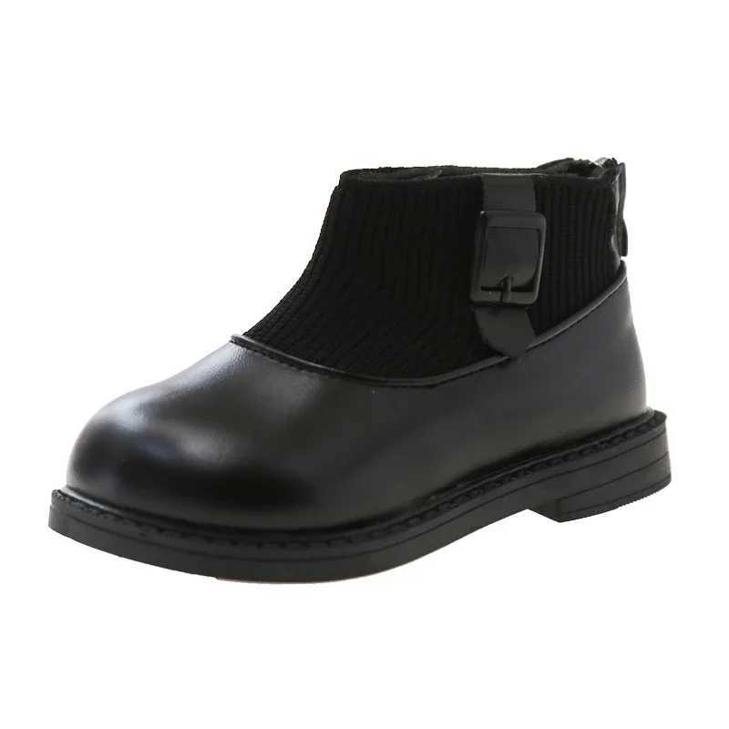 Girl Princess Short Boots with Back Zipper Childrens Ankle Boots Round Toes Sweet Autumn New Girl Socks Shoes M241102