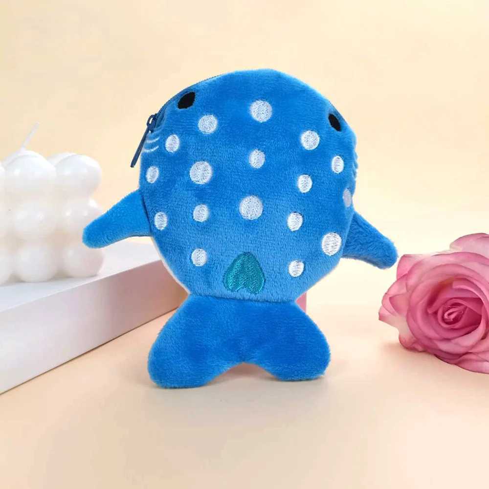 Multicolor Cute Plush Fish Coin Wallet Women Shark Mey Card Key Earphe Coin Purse For Small Things Pouch Zipper Bag Kid GiftXJ241111
