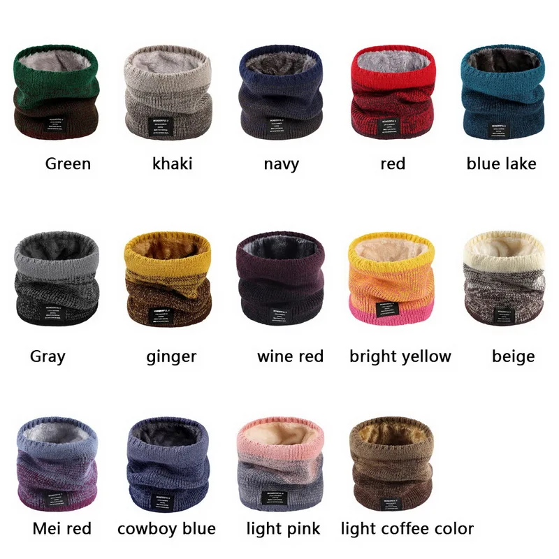 Unisex 2025 Knitted Warm Scarf Winter Autumn Ring new Women Bandana Solid Scarf Fleece Men Headband Neck Scarf Shawl Ski Mask Bike Hood