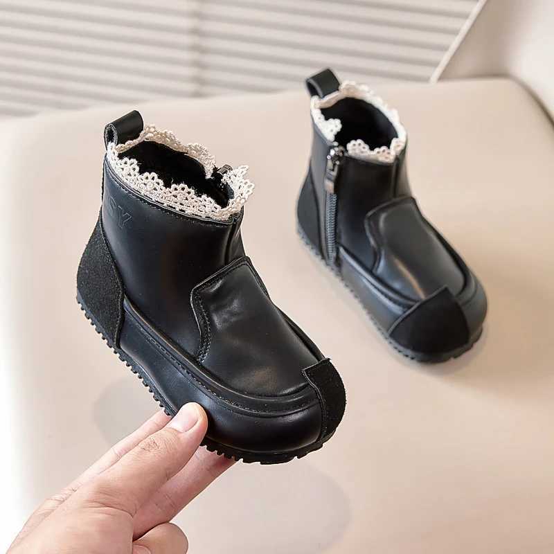 New girls boots childrens fashion boots Sweet spring autumn childrens patch work ankle boots Versatile elegant princess shoes M241102