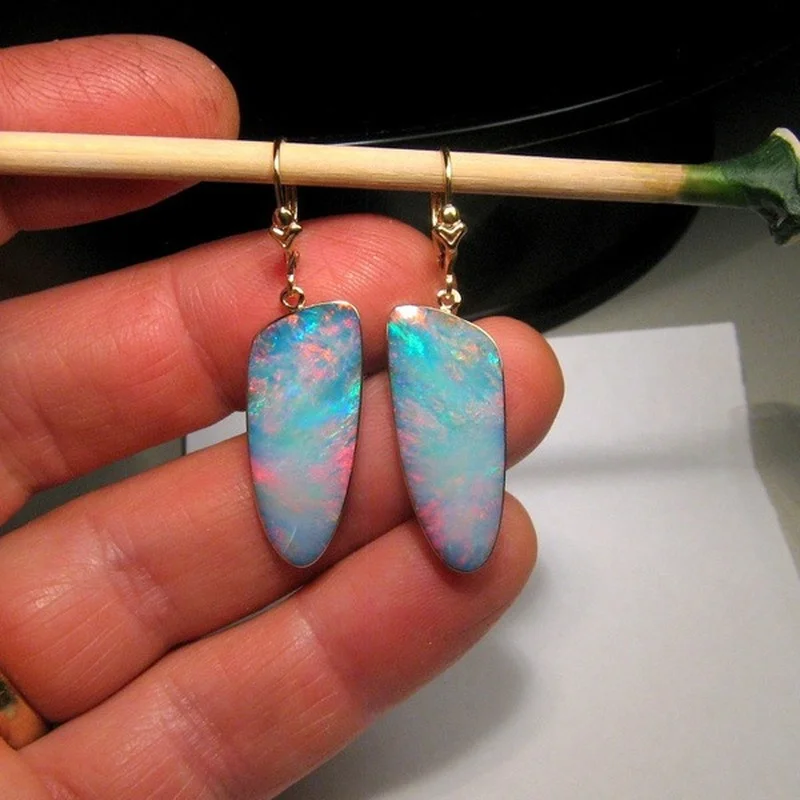 Exquisite Large Opal Earrings 2025 new Gold Color Moonstone Earrings for Women Wedding Engagement Anniversary Party Jewelry Gift