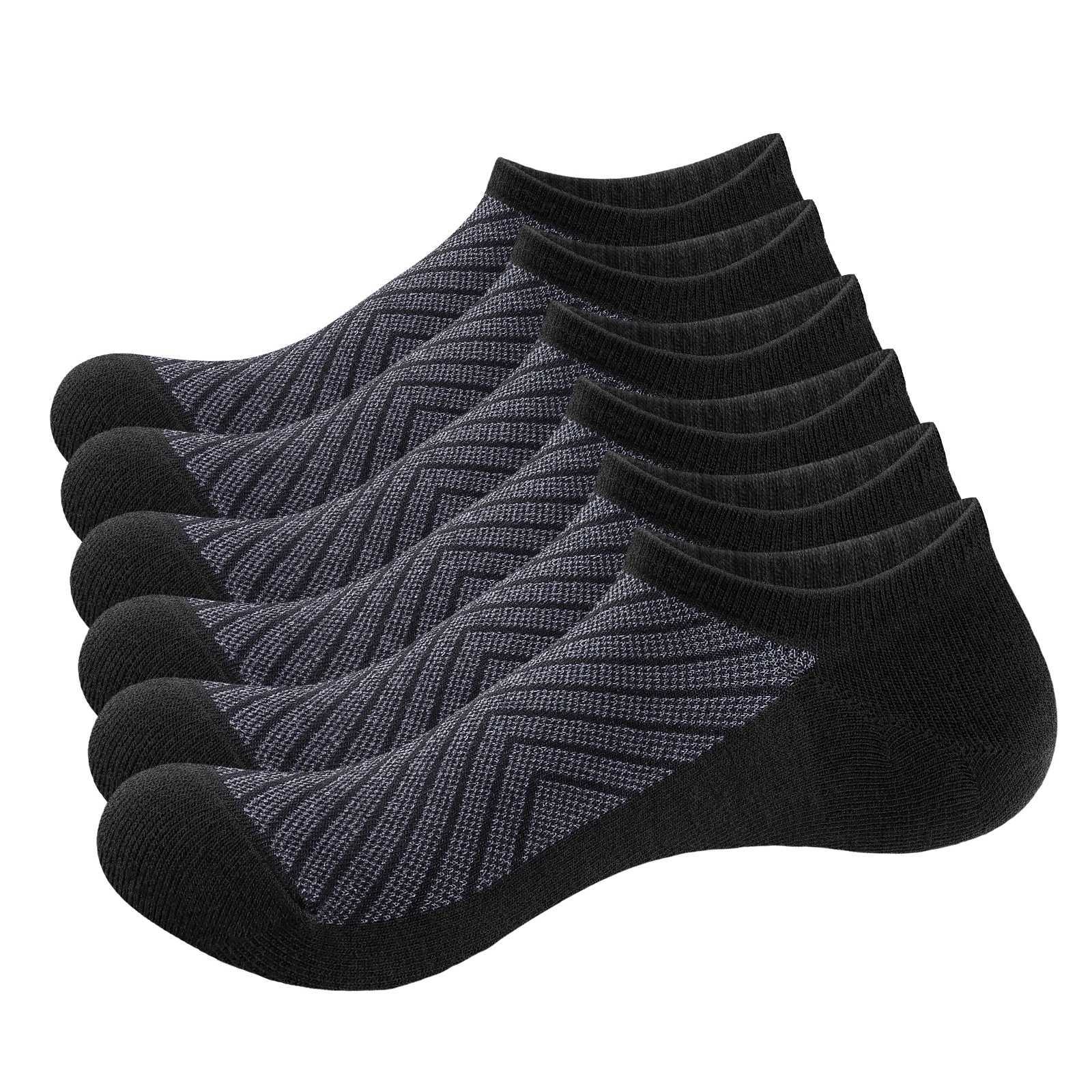 YUEDGE Mens No Show Anti Odor Lightweight Thin Invisible Bamboo For Men Size 37-46 6 Pairs LX241102