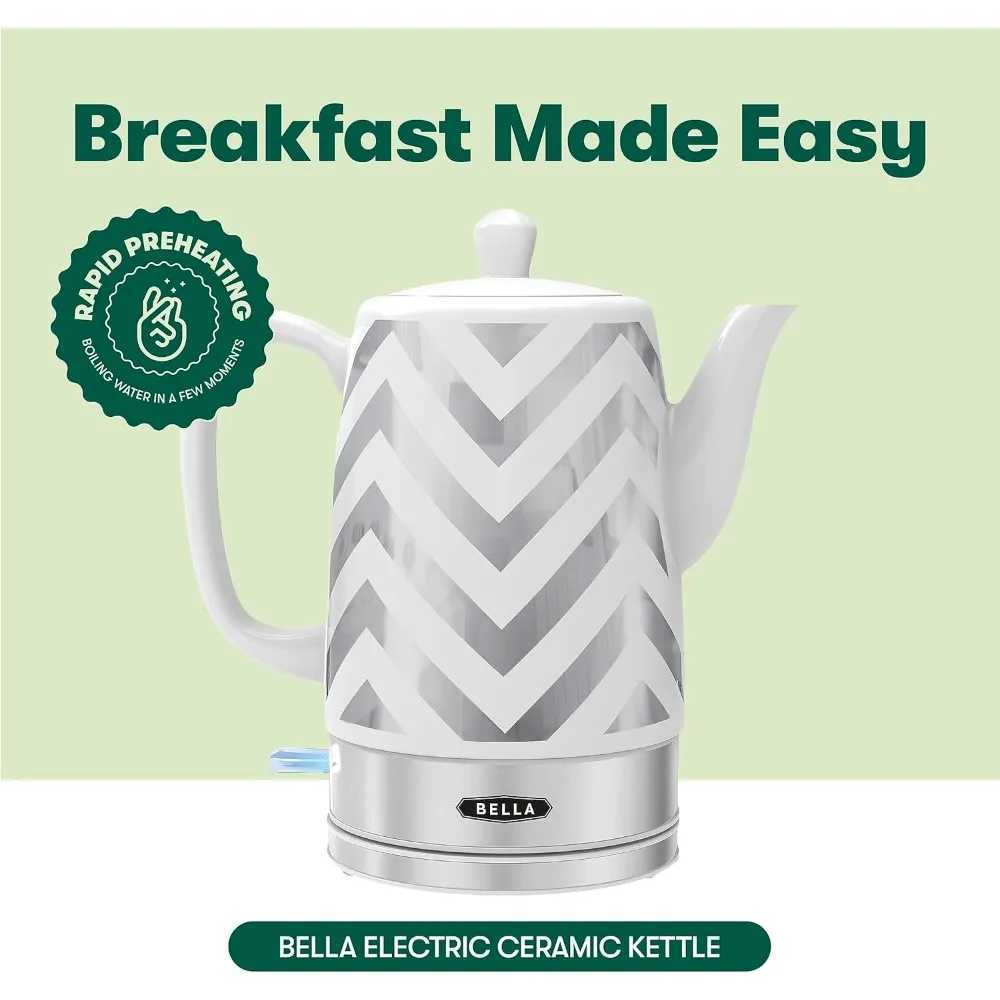 Electric kettle and teapot ceramic water heater with detachable switch base automatic shut-off and boiler drying protection 1.5 liters Y241102