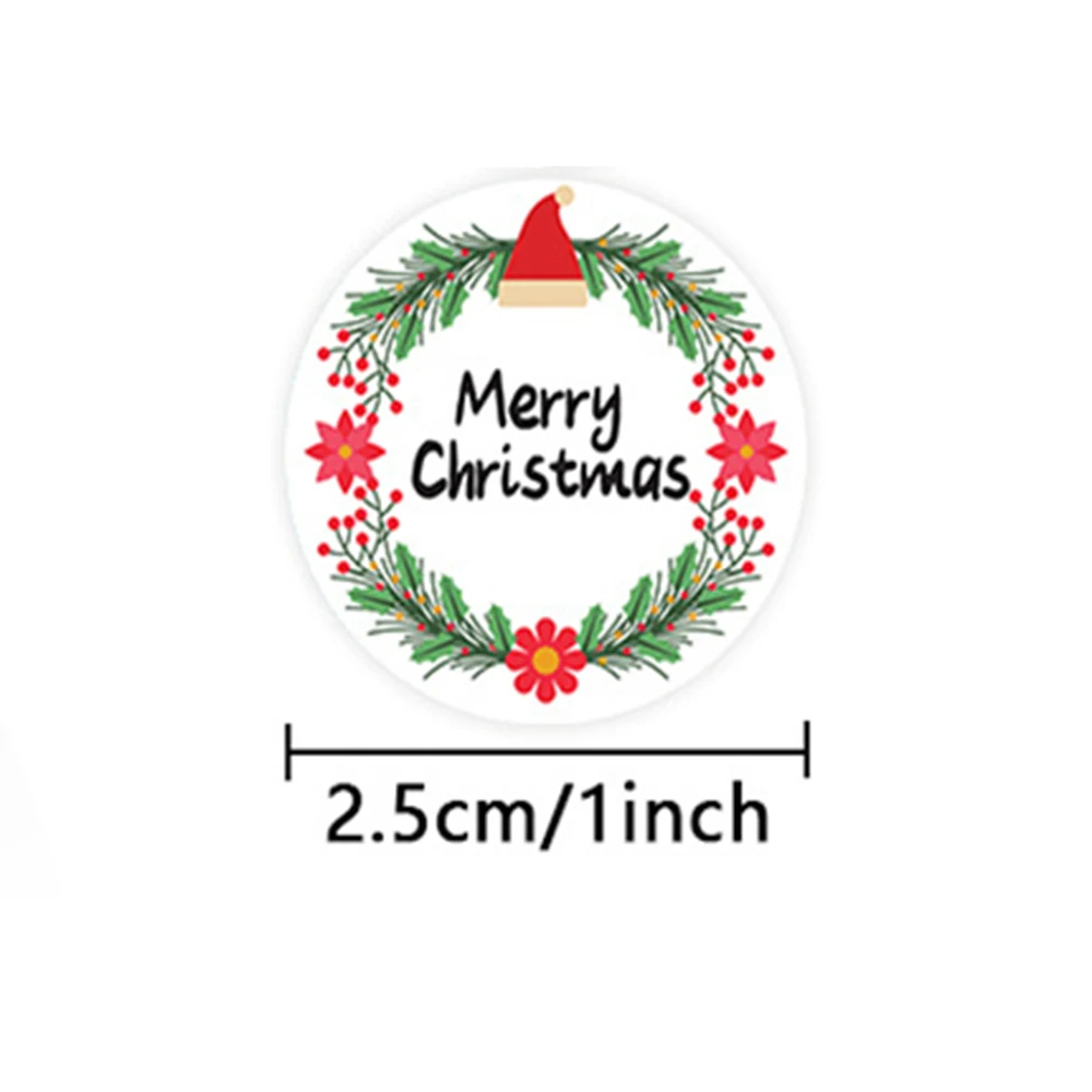 50-500pcs new 1inch Thank You Stickers For Envelope Sealing Labels Stationery Supplies Handmade Wedding Gift 2025 Christmas Sticker
