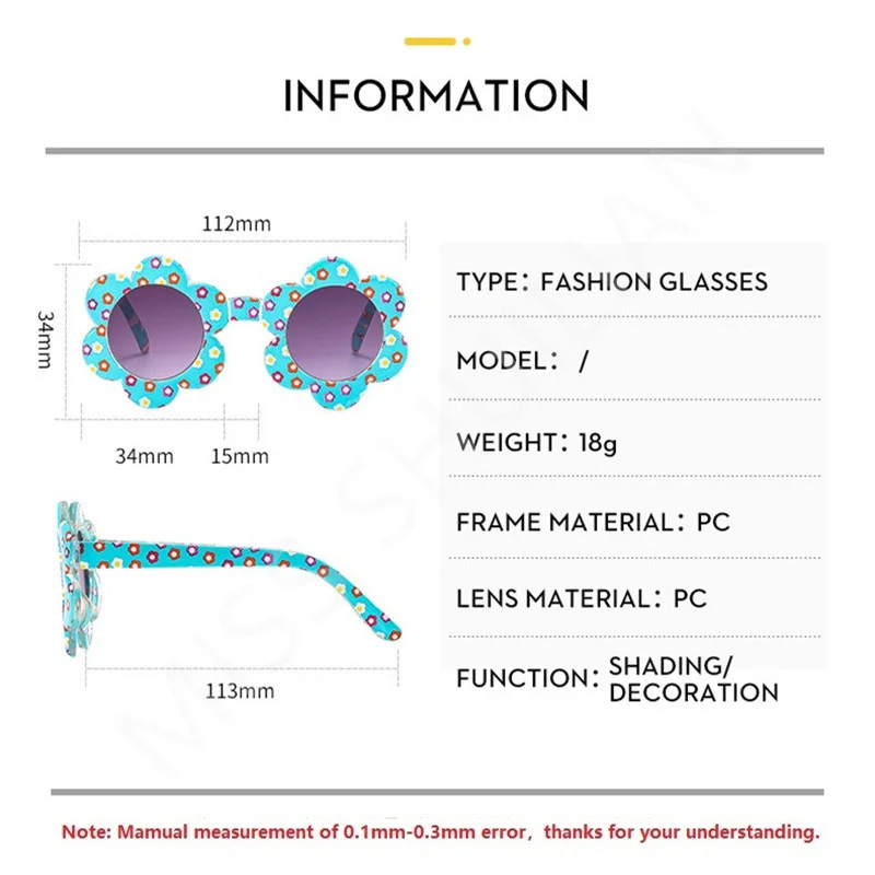 2023 Gradient 2025 Lens Children's Flower Sunglasses Kids Girls Cute Baby new Eyeglasses Round Floral Print Eyewear Child Daisy Glasses