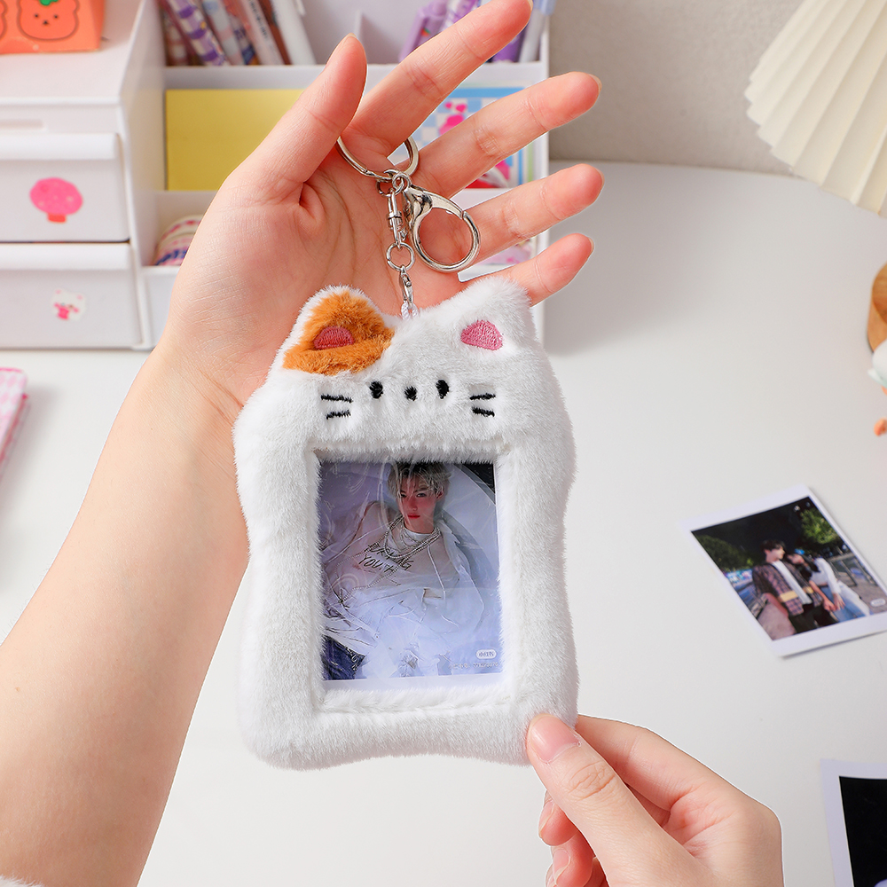 3inch Kawaii Plush Photocard Holder Pendant Cute 2025 Bunny new Lover Idol Card Holders Bus Card Proect Sleeves Cover