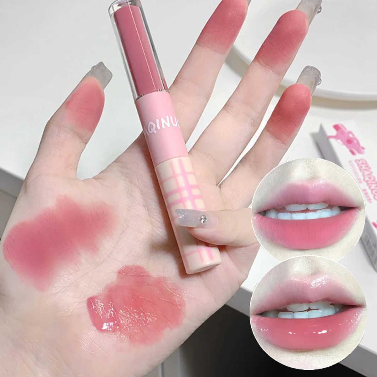Double sided lipstick full gloss mirror lipstick matte velvet lipstick long-lasting color moisturizing lipstick gloss coloring cosmetics W241101