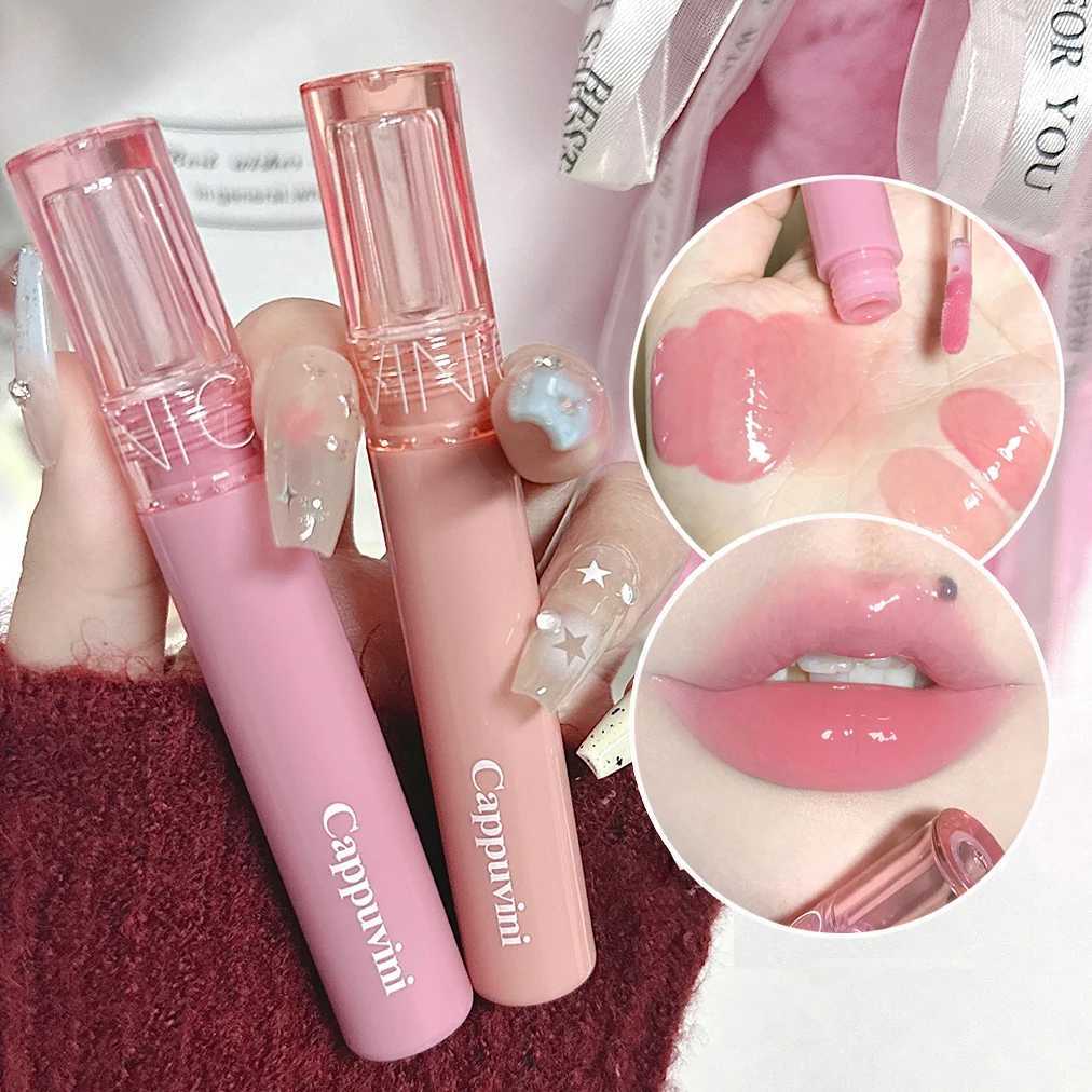 Crystal jelly lip gloss moisturizing water gloss transparent lip oil waterproof long-lasting nude gloss grape red lip color makeup W241101