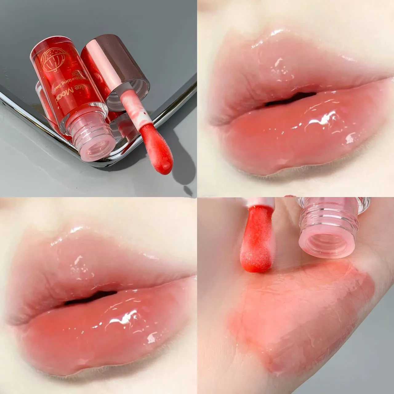 Watermelon transparent jelly lip gloss moisturizing bright lip gloss non sticky transparent gloss lip glacier lipstick makeup W241101