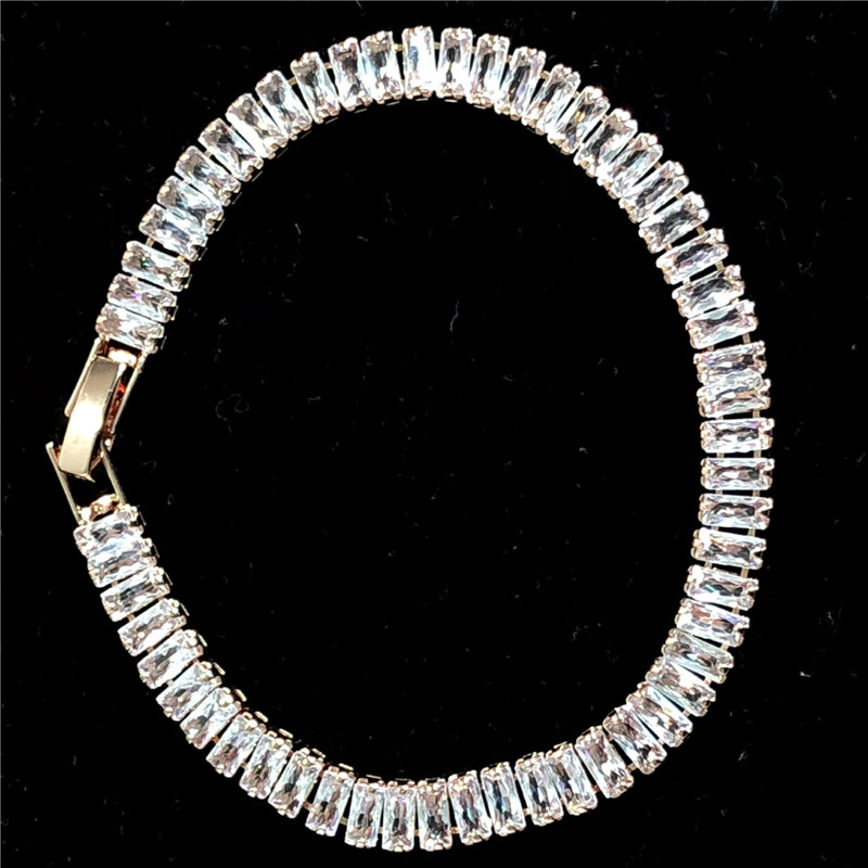 Charm Bracelets Tennis 4x4mm square diamond tennis bracelet designer for woman luxury silver gold mens bracelets copper 3x6mm 3A zirconia bangles jewe