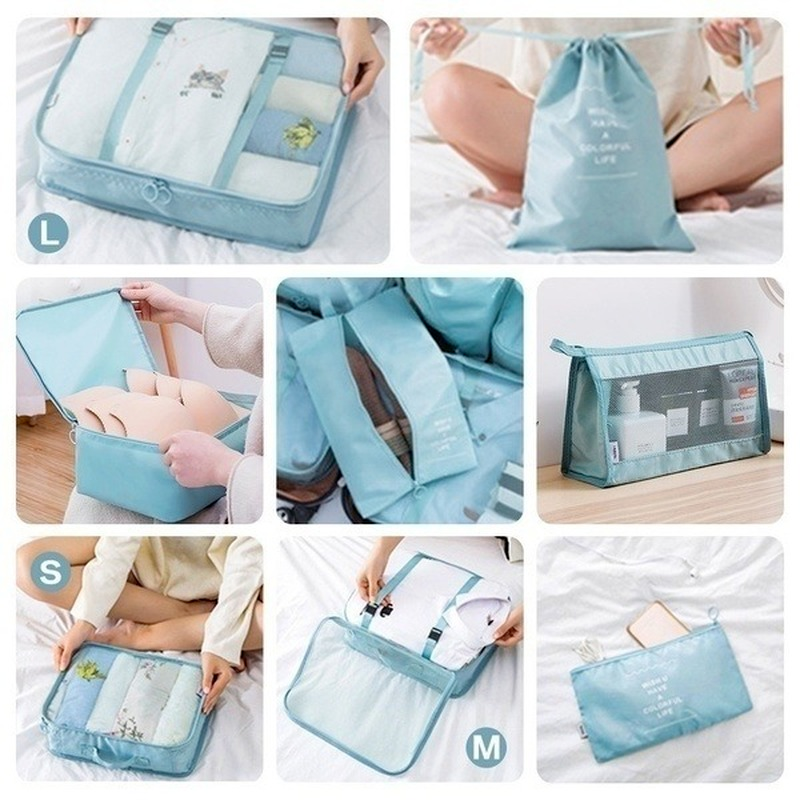 8PCS/Set Organizer Bags for Travel Organizer Bags Accessories Lage Suitcase 2025 Organizer Waterproof Wash Bag new Clothes Storage