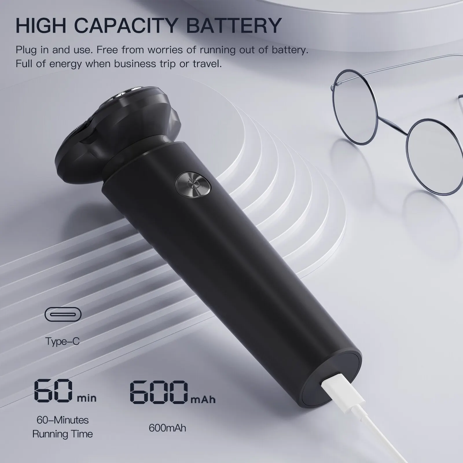 Blackstone Victor 7 ENCHEN Electrical Rotary Shaver For Men Magnetic Cutter Blade Portable Beard Trimmer Type-C Rechargeable smile