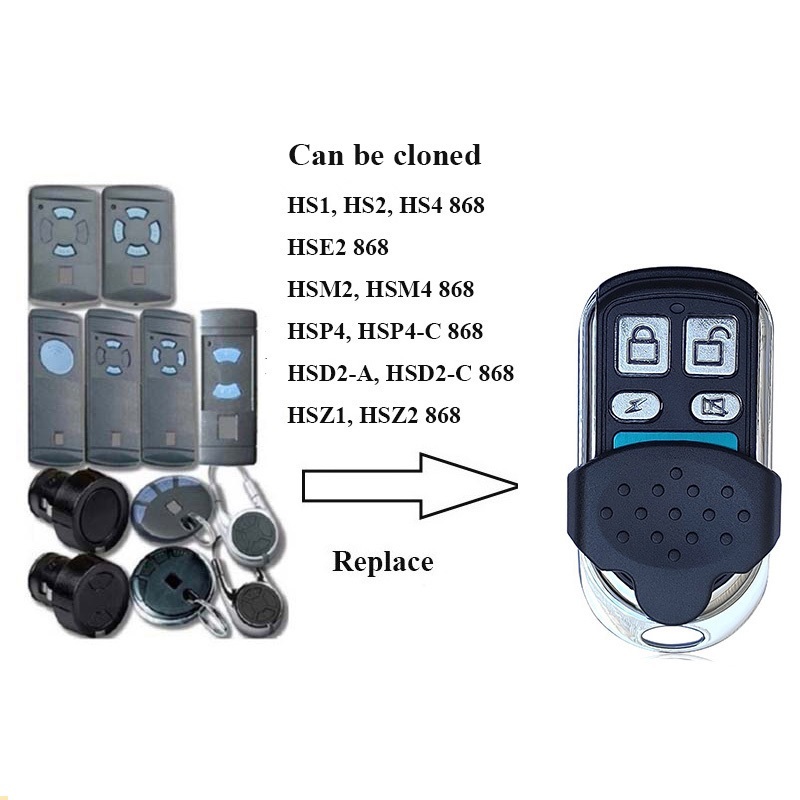 868mhz garage door command duplicator Hormann HSM2 HSM4 868 Marantec Digital D302382 Berner BHS110 remote garage gate control