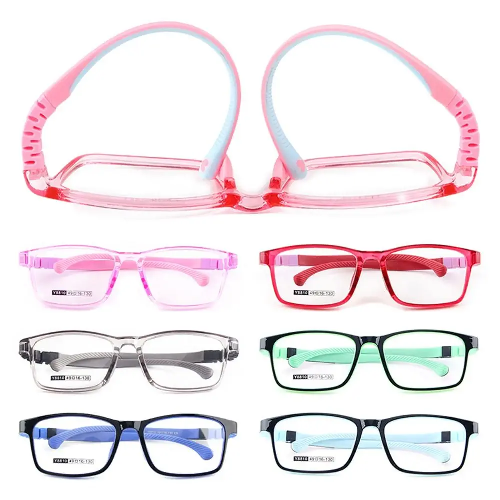 Kids Silicone Square Frame Glasses Children Boys Girls Ultralight Transparent Optical Spectacle Eyewear Clear Lens Eyeglasses