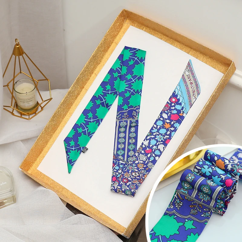 Long Lady Bag new Silk Scarf Skinny Neck Hair Scarfs For Women Band Headwear 2025 Handbag Tie Ribbons 2022 New Handle Wraps Summer