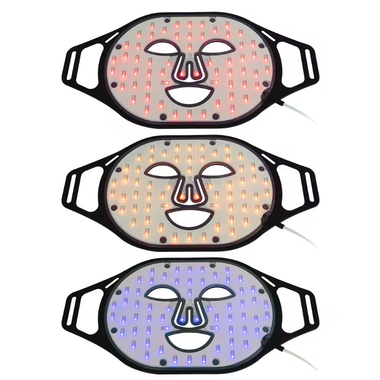 New Trend Beauty Wireless LED Blue Red Infrared Light PDT Photon Therapy Silicon Facial Mask Silicone LED Face Mask