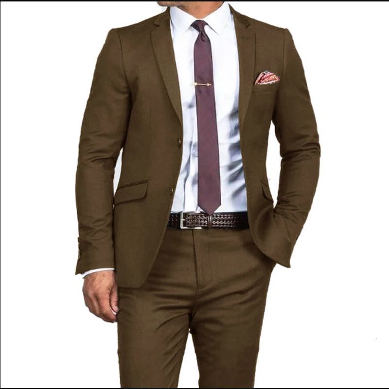 2024 Mens Formal Fit Single breasted Elegant man suit Customized Casual Business Office Jacket Set of Two Comfortable 241024